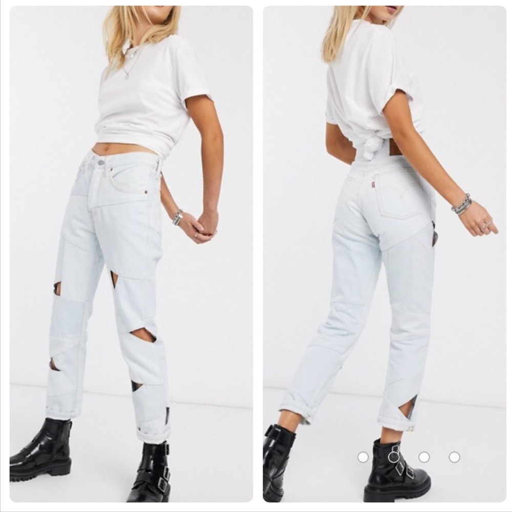Levi’s 501 ORIGINAL PIECED DENIM CROPPED JEANS